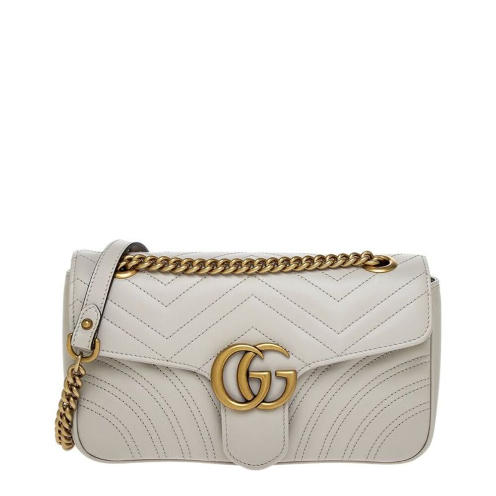 Gucci Gg Marmont Small Leather Shoulder Bag, Grey